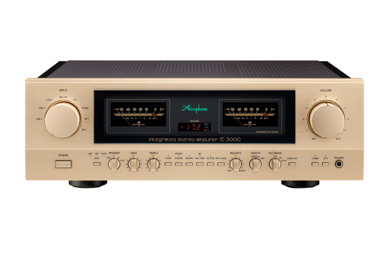 Accuphase versterker E-3000 klasse AB amplifier integrated voorkant front knoppen knobs volume