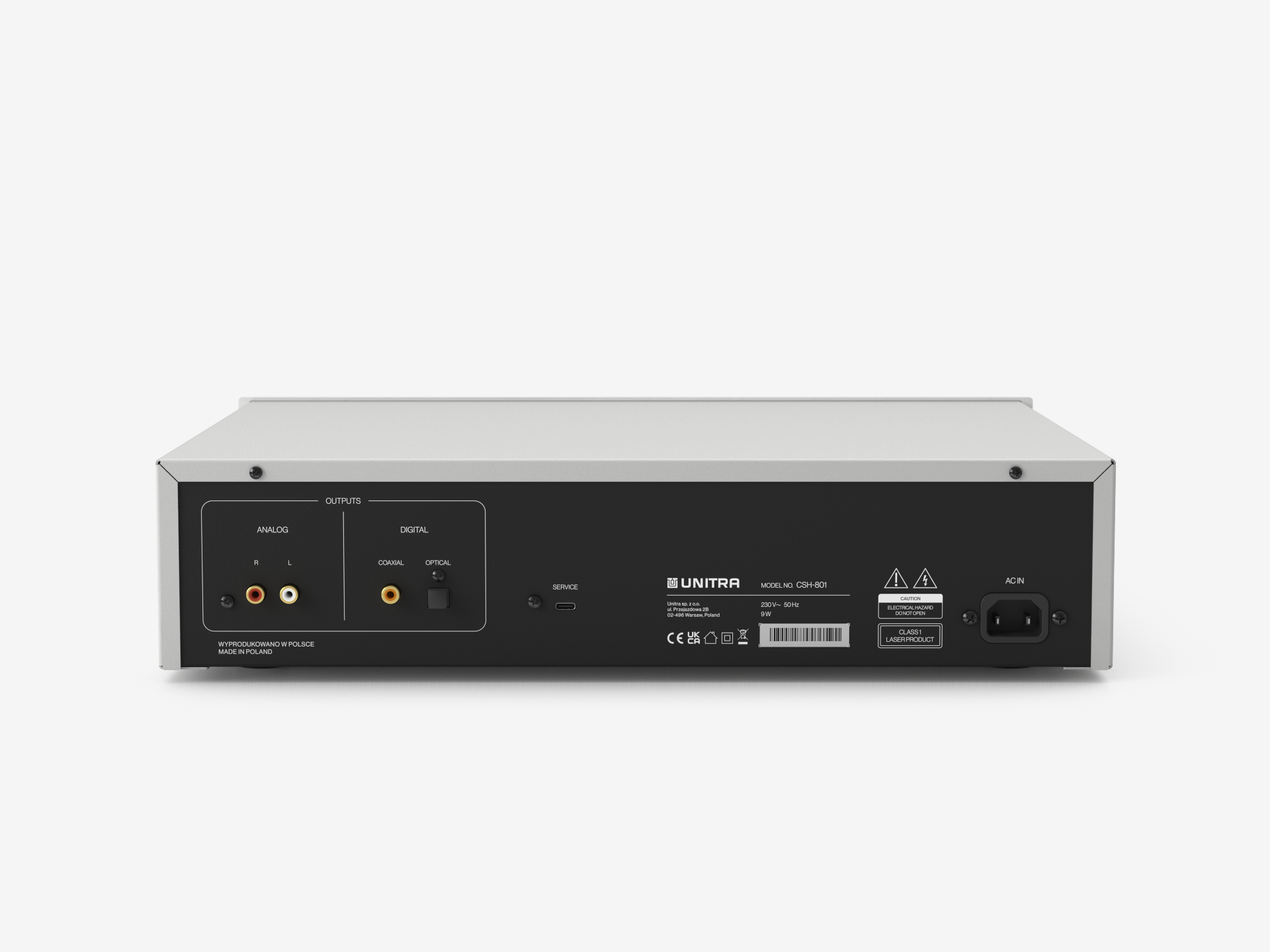 Unitra CSH-801 achterkant zilver